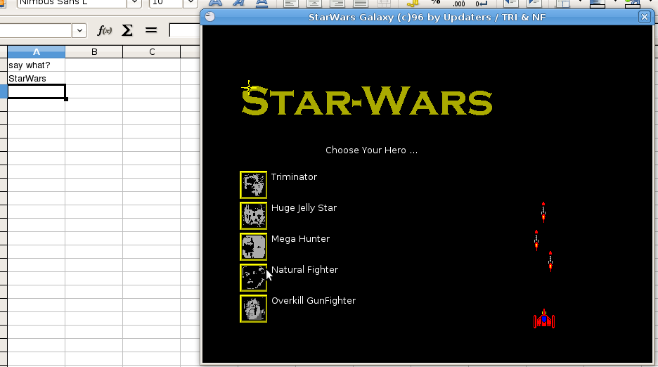 Juego StarWars de OpenOffice